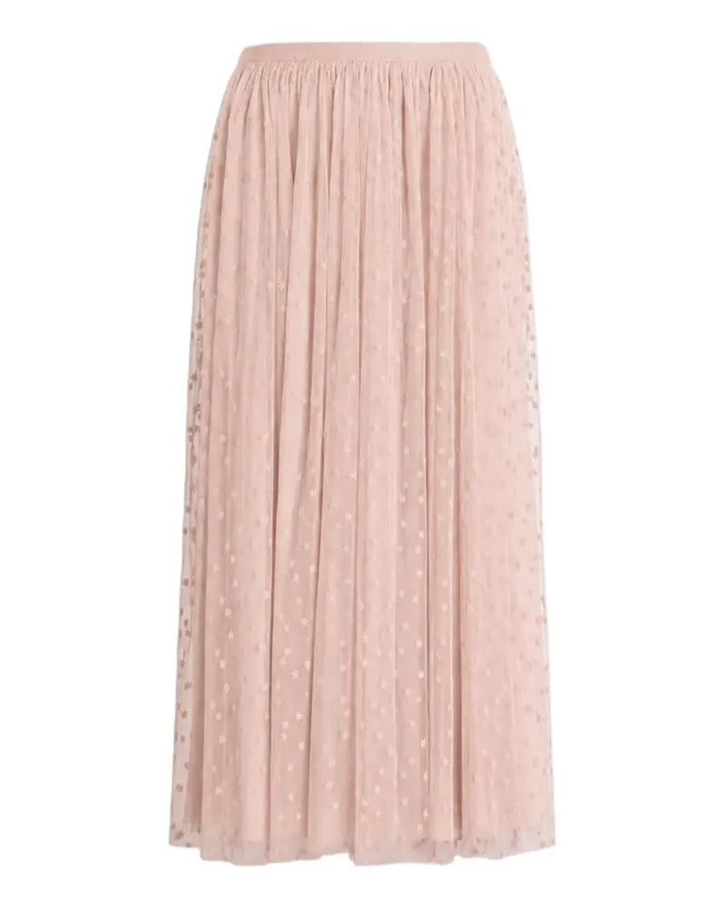 Alberta Ferretti Midirock mit Sternstickerei - Rosa Rosa