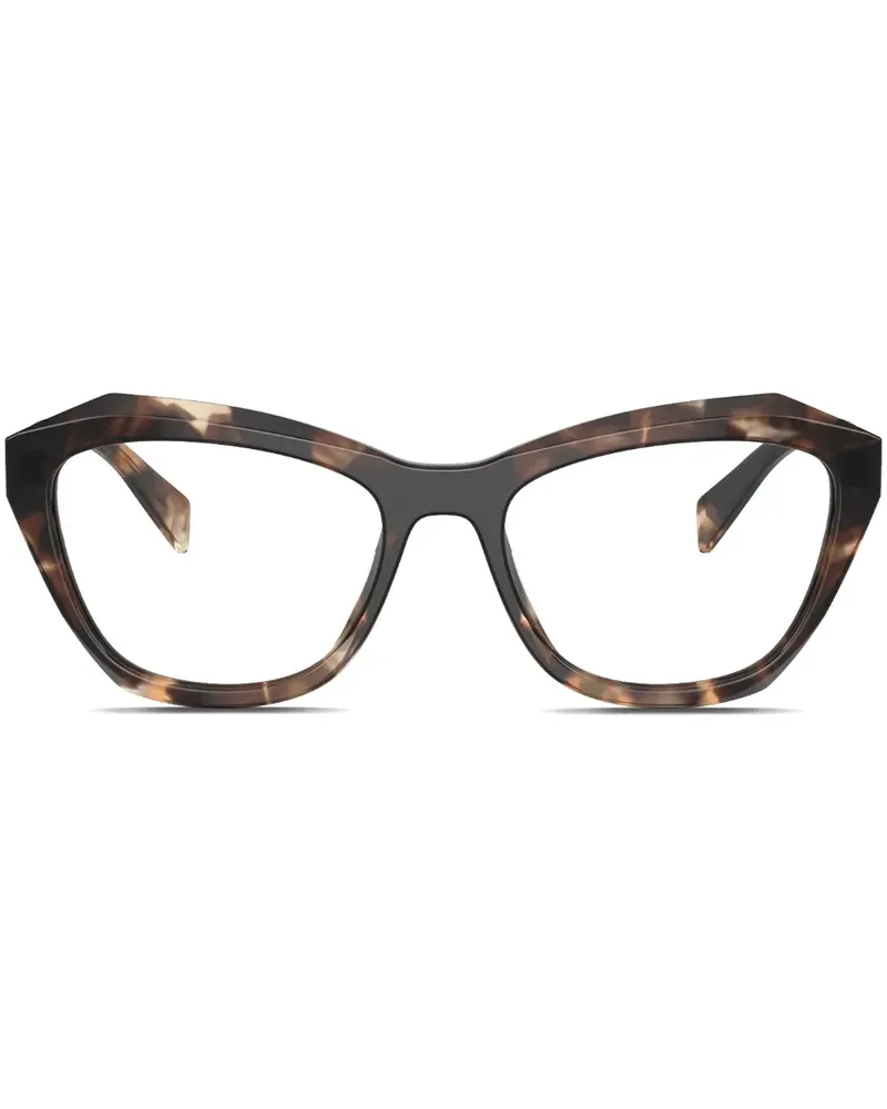 Prada Geometrische Brille in Schildpattoptik - Braun Braun