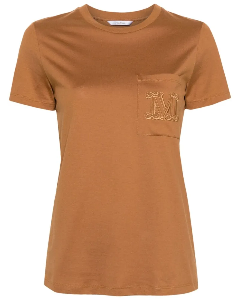 Max Mara T-Shirt mit Logo-Stickerei - Braun Braun