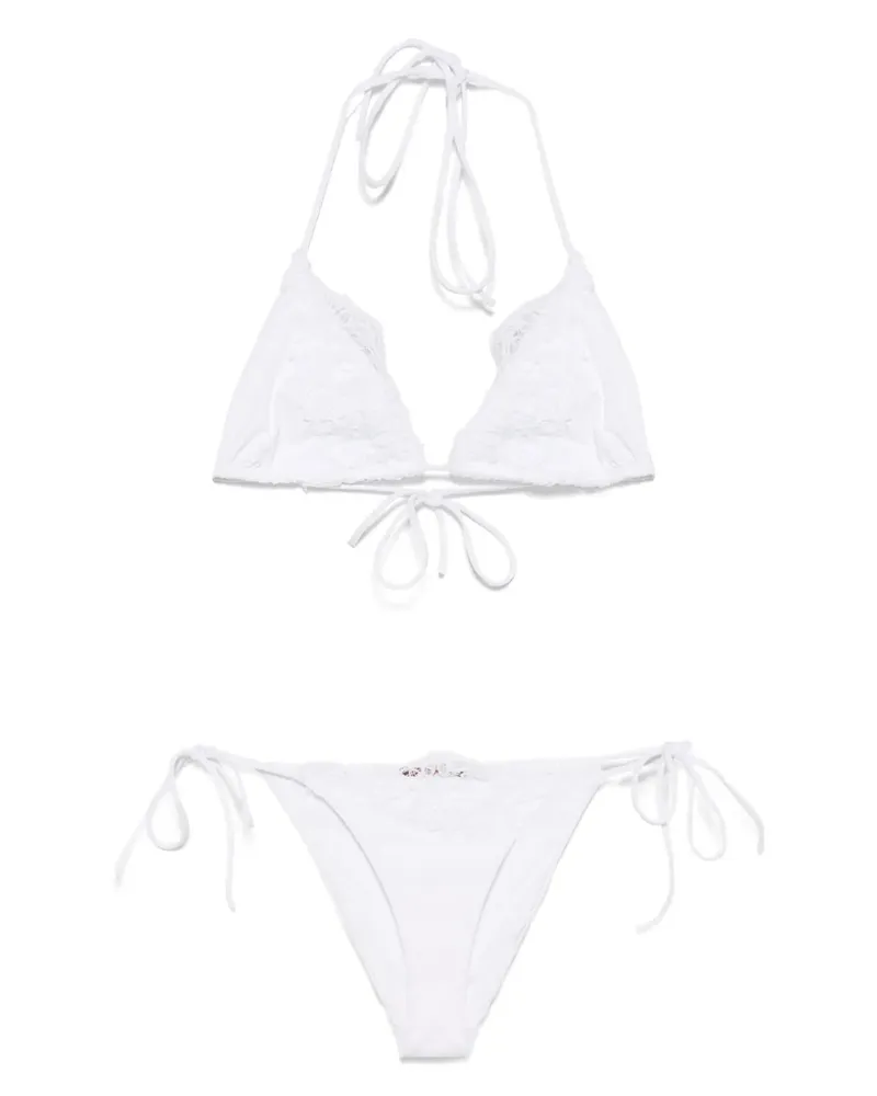 Ermanno Scervino Bikini mit Spitzenborten - Weiß Weiß