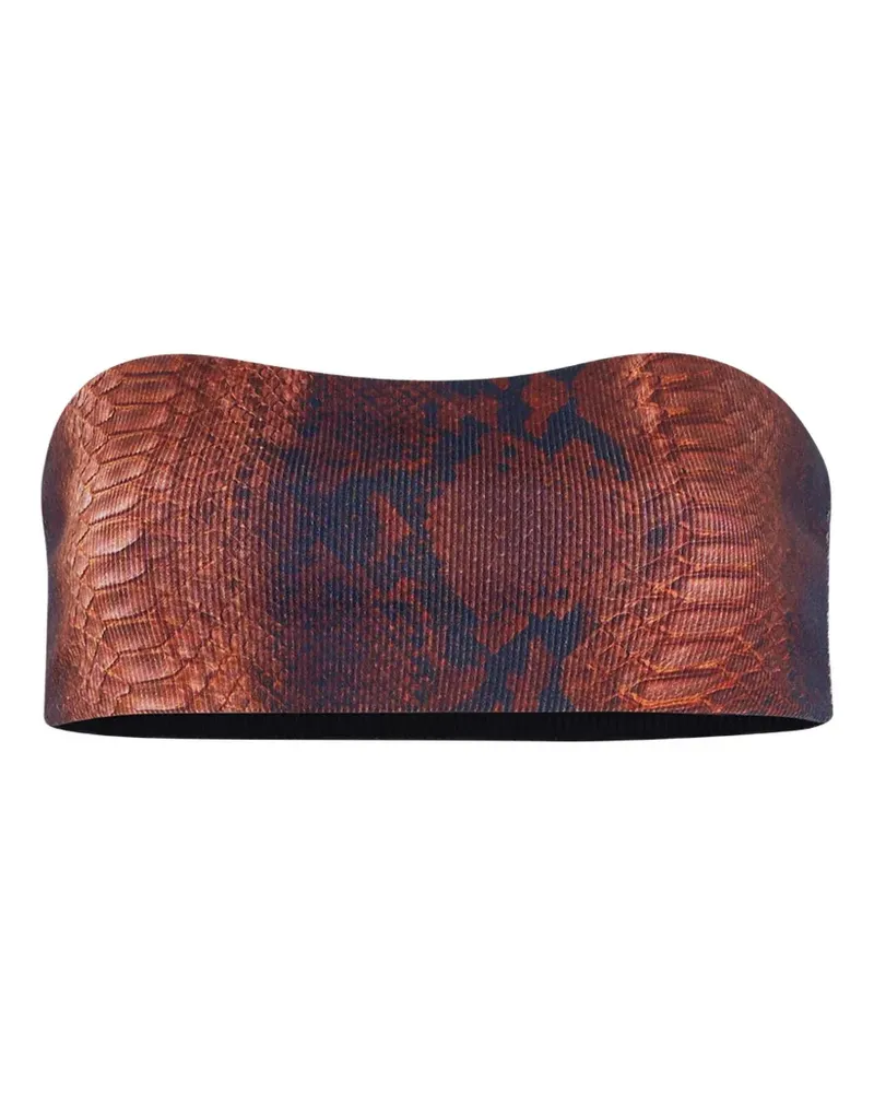 Jean Paul Gaultier Geripptes Bustier mit Print - Braun Braun