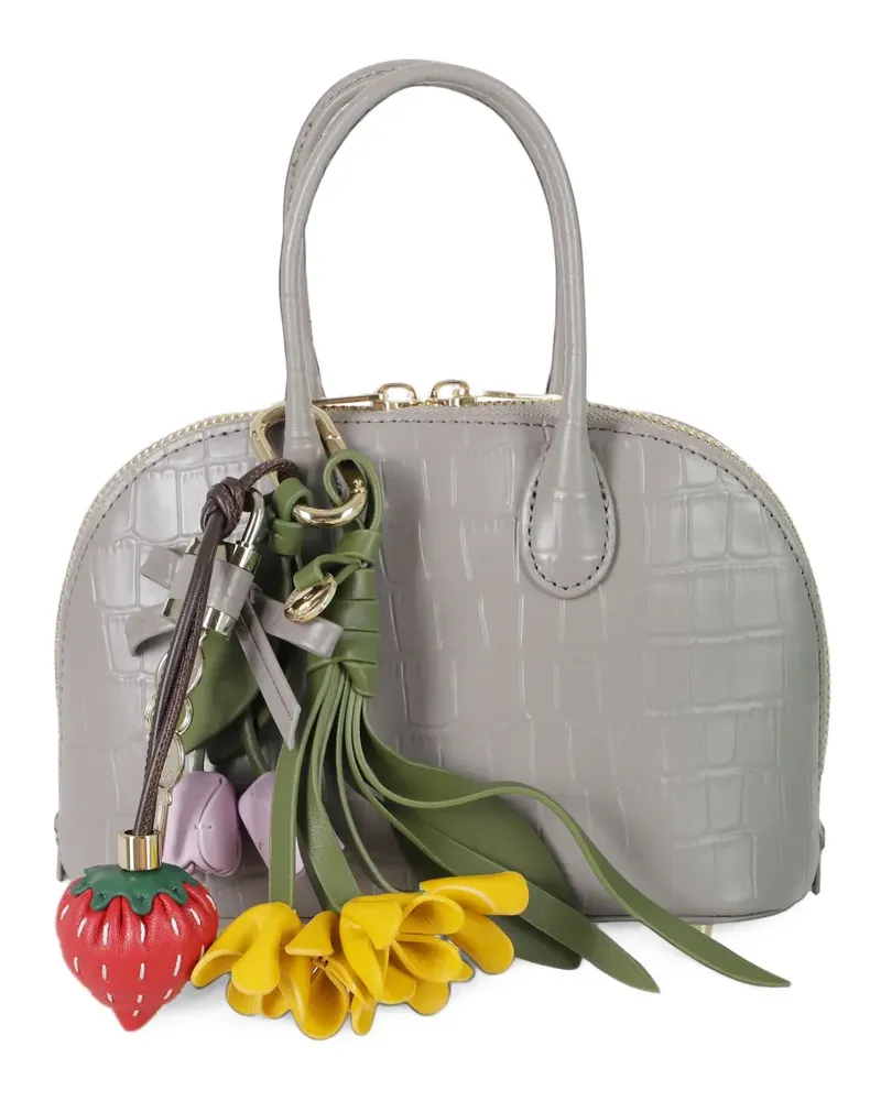 Self-Portrait embossed leather grey mini bag - Grau Grau