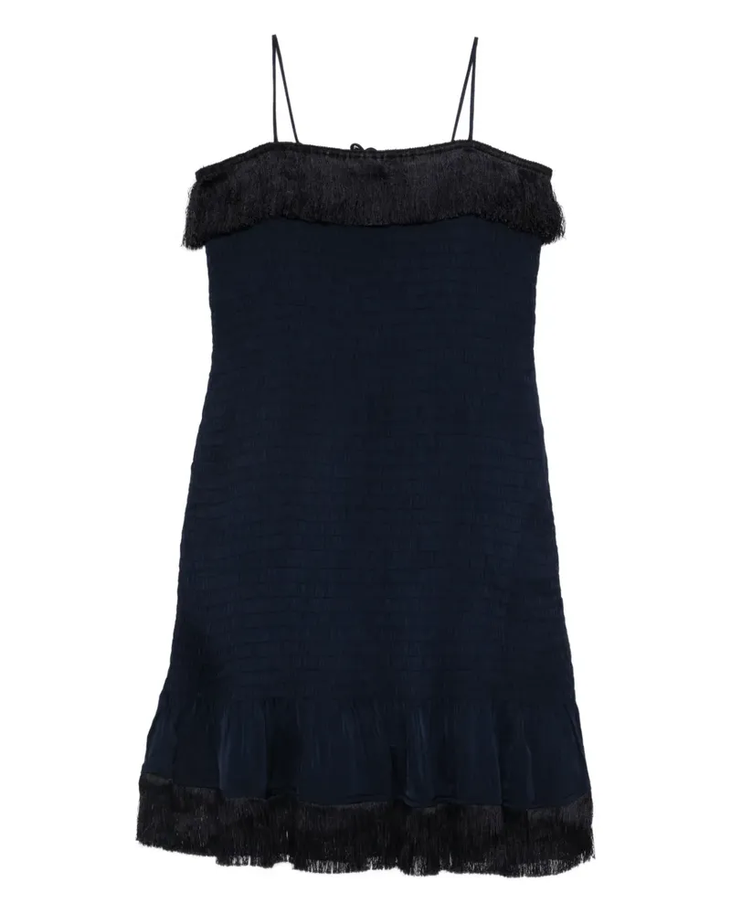 By Malene Birger frange tassel mini dress - Blau Blau