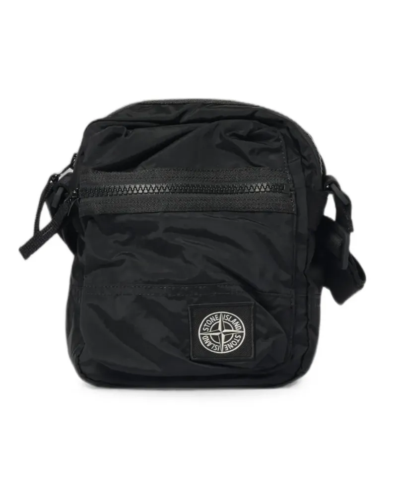 Stone Island logo-patch cross body bag - Schwarz Schwarz