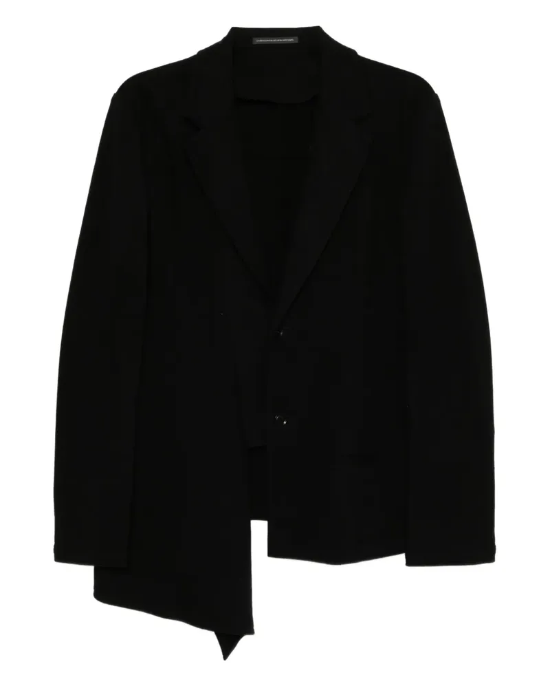 Yohji Yamamoto Asymmetrischer Blazer mit Kamm - Schwarz Schwarz