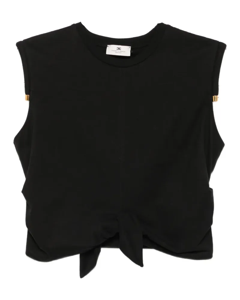 Elisabetta Franchi knot-detail sleeveless T-shirt - Schwarz Schwarz