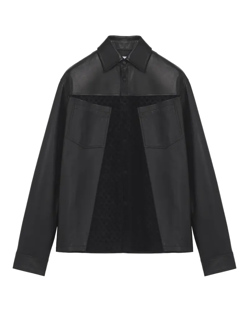Alexander McQueen panelled leather overshirt - Schwarz Schwarz