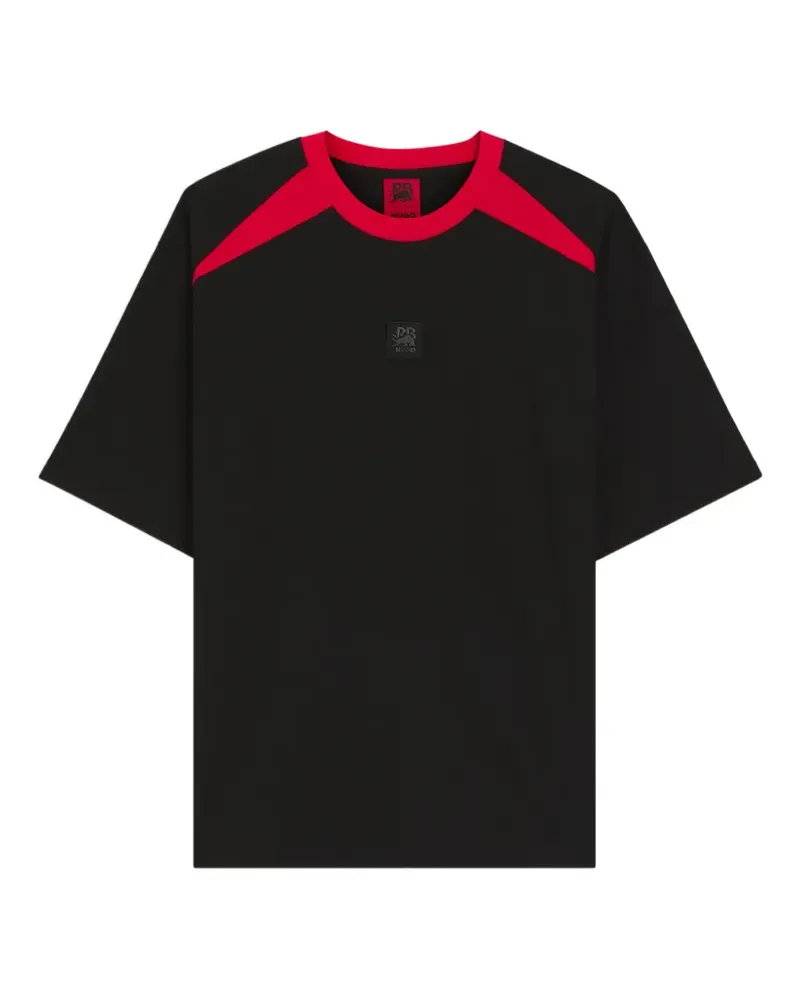 HUGO BOSS T-Shirt mit Logo-Patch - Schwarz Schwarz