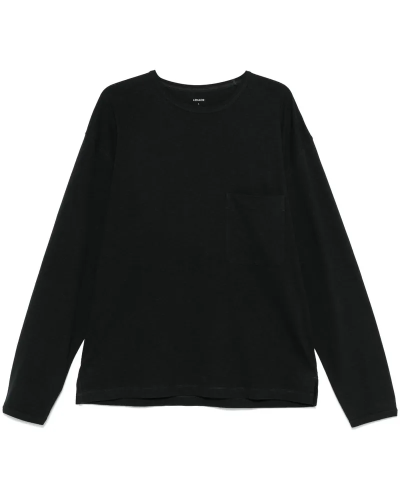 Christophe Lemaire T-Shirt mit Jersey-Struktur - Schwarz Schwarz