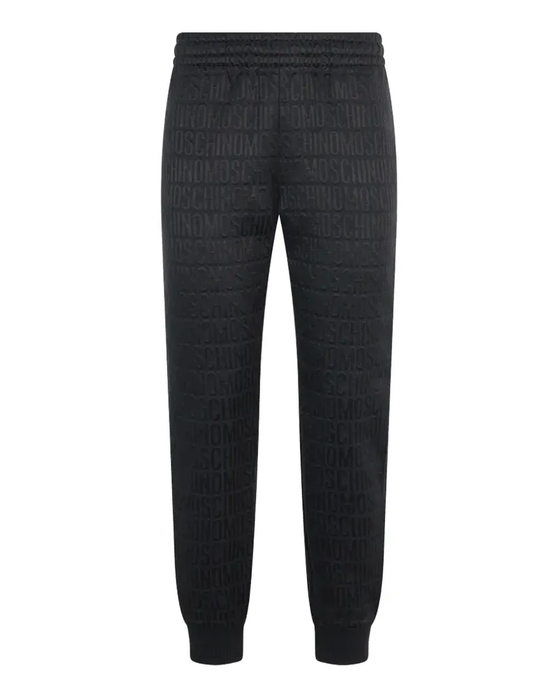 Moschino logo-pattern elasticated-waistband track pants - Schwarz Schwarz