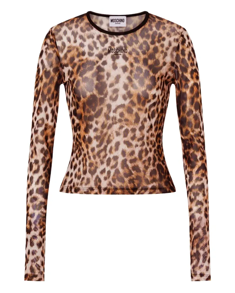 Moschino Langarmshirt mit Print - Braun Braun