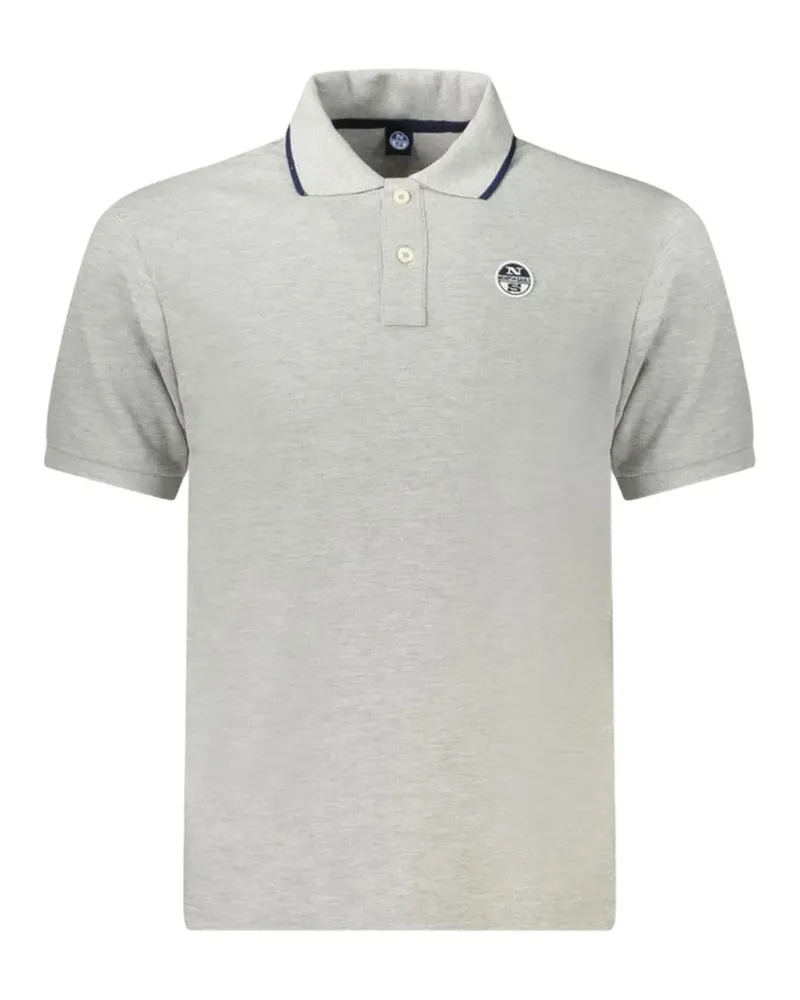 North Sails logo-patch cotton polo shirt - Grau Grau