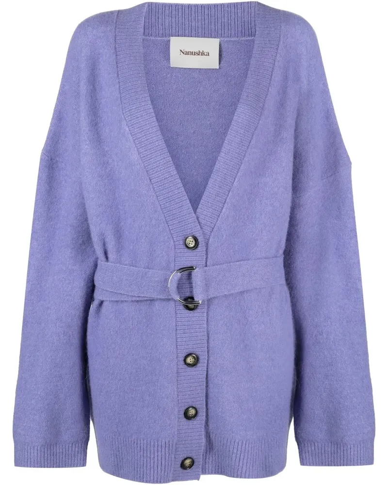 Nanushka Strickmantel mit Gürtel - Violett Violett