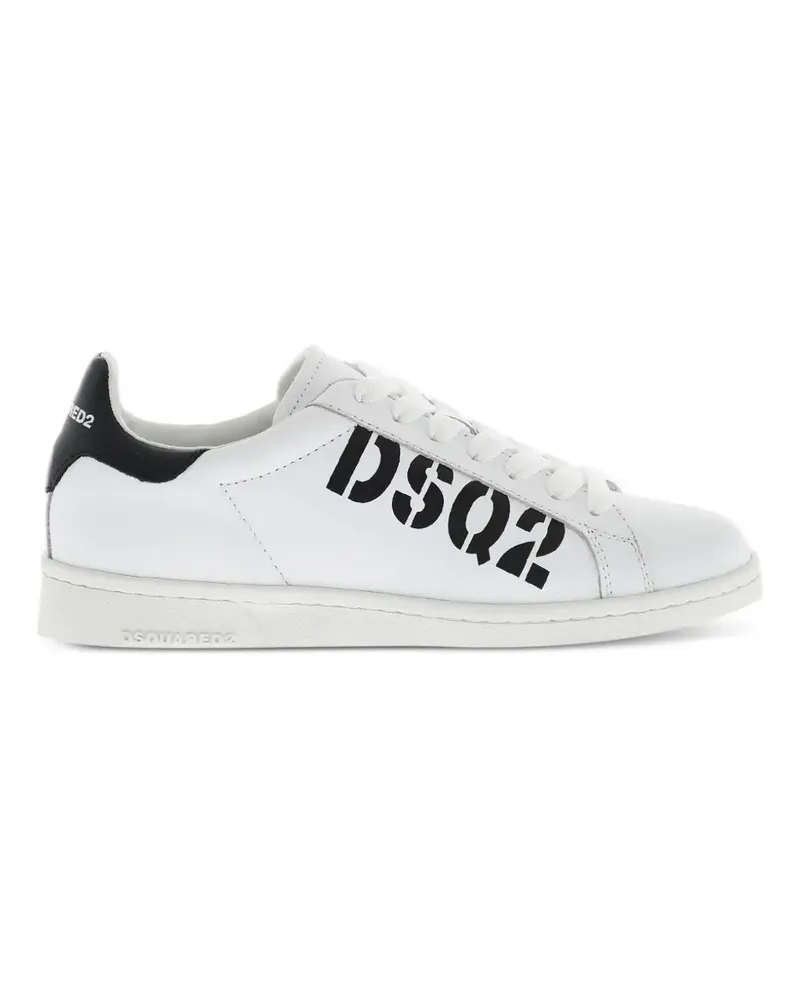 Dsquared2 Boxer logo-print leather sneakers - Weiß Weiß