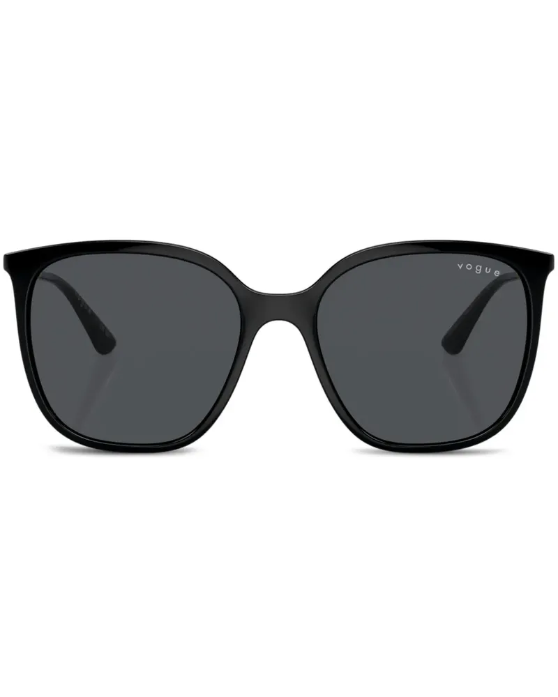 Vogue Runde Sonnenbrille mit Logo-Gravur - Schwarz Schwarz