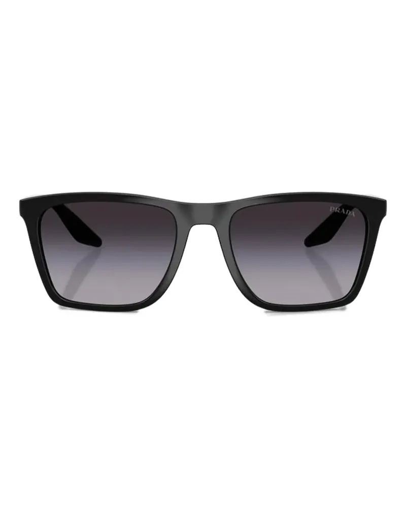 Prada Sonnenbrille mit eckigem Gestell - Schwarz Schwarz