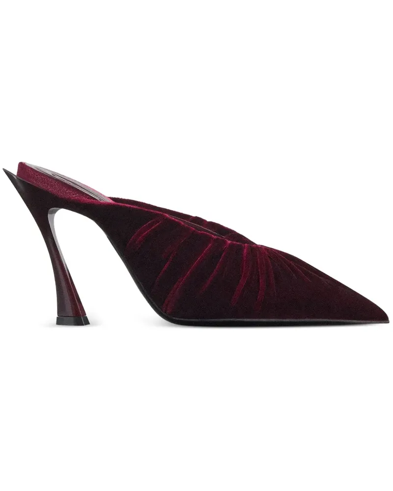 Thierry Mugler Spitze Mules mit Falten 95mm - Rot Rot