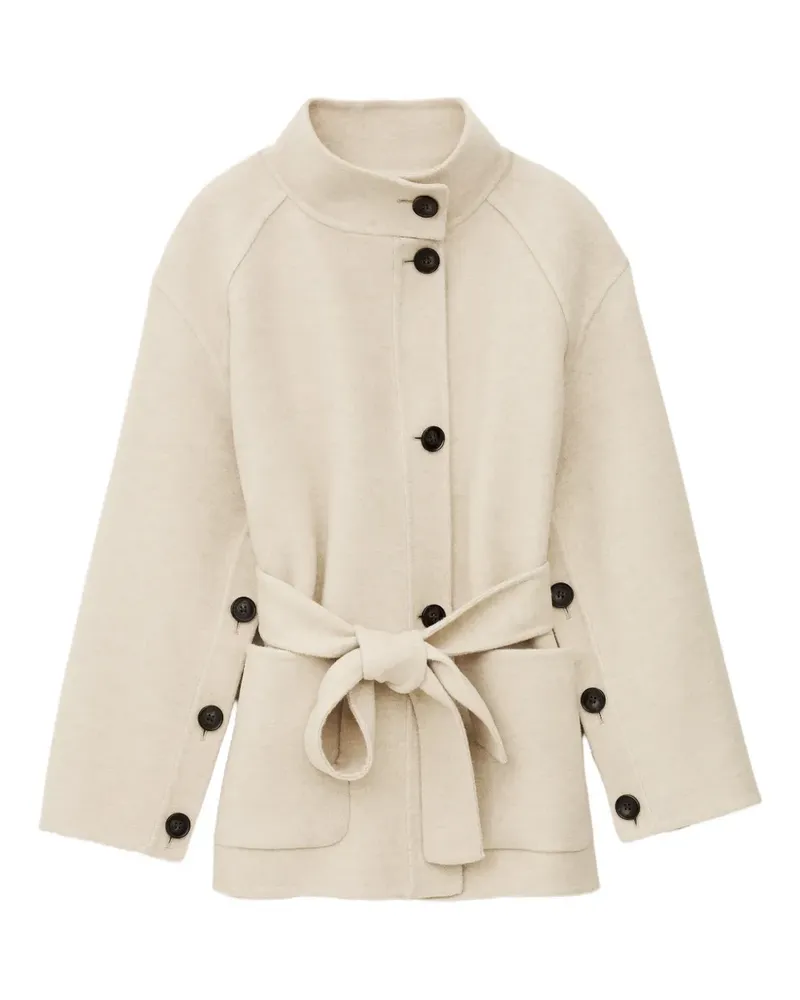 ba&sh Lourthney belted-buttoned coat - Nude Nude