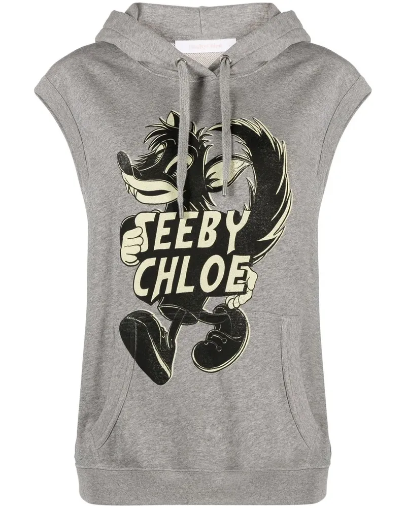 See by Chloé Ärmelloser Hoodie - Grau Grau