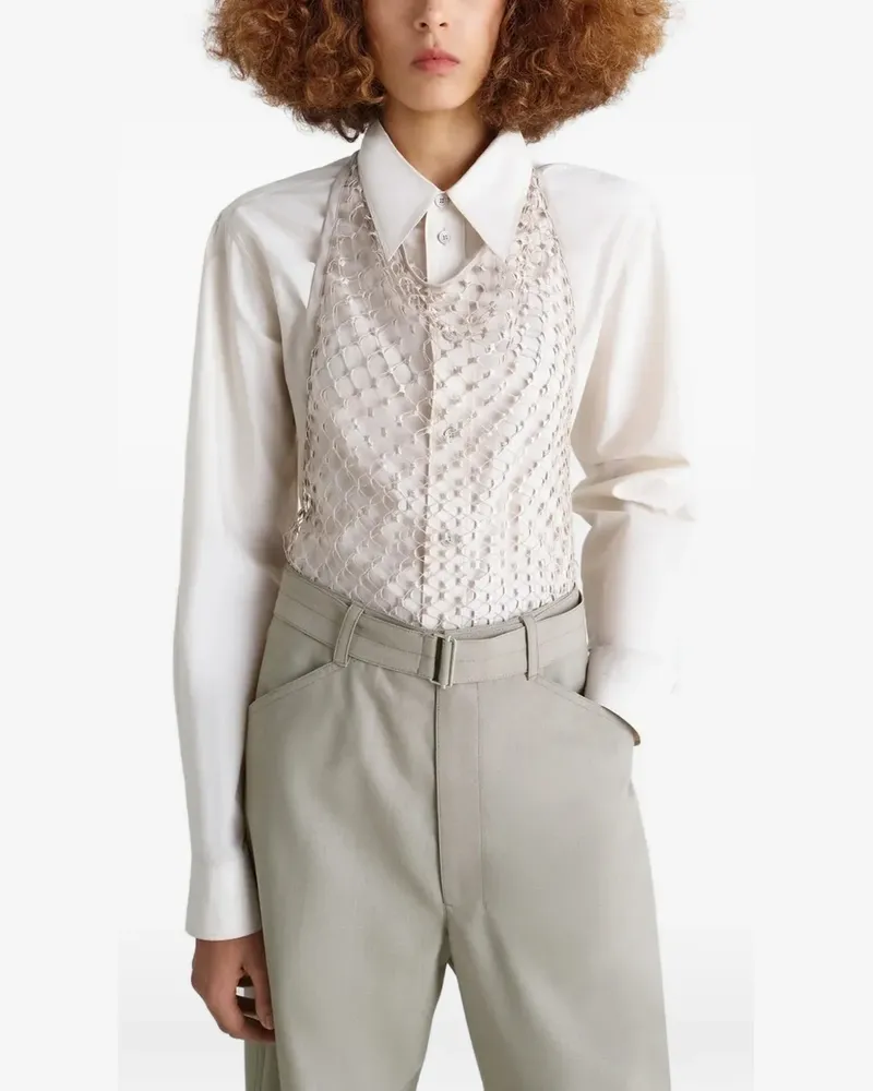Christophe Lemaire Neckholder-Top aus Mesh - Nude Nude