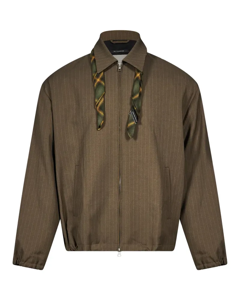 Song For The Mute Jacke mit Nadelstreifen und Schaldetail - Braun Braun