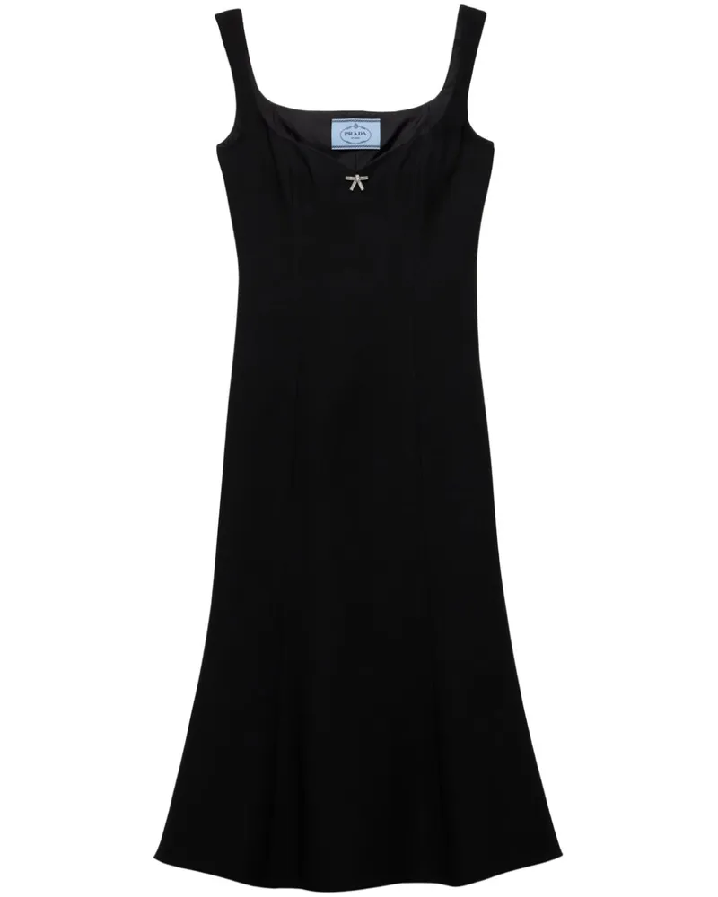 Prada Cady Midikleid - Schwarz Schwarz