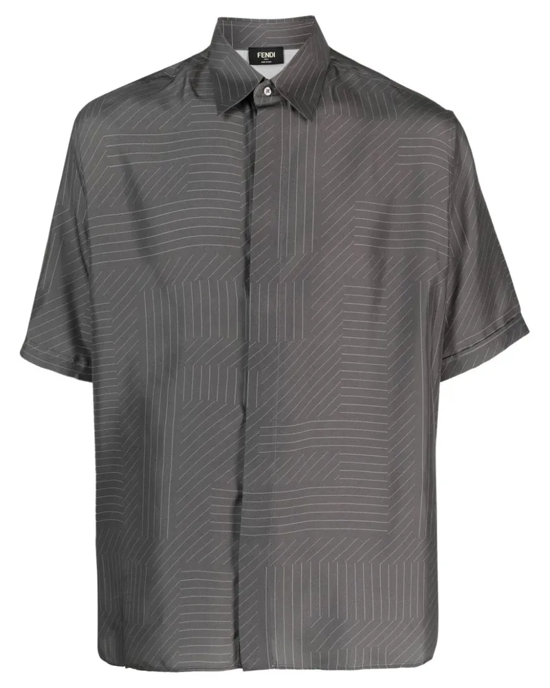 Fendi Hemd aus Seide - Grau Grau