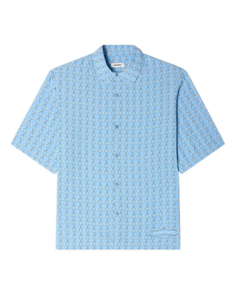 Sandro Geometrisch gemustertes Hemd - Blau Blau