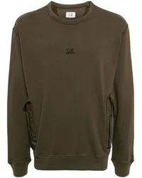 C.P. Company Fleece-Sweatshirt mit Logo-Stickerei Grün