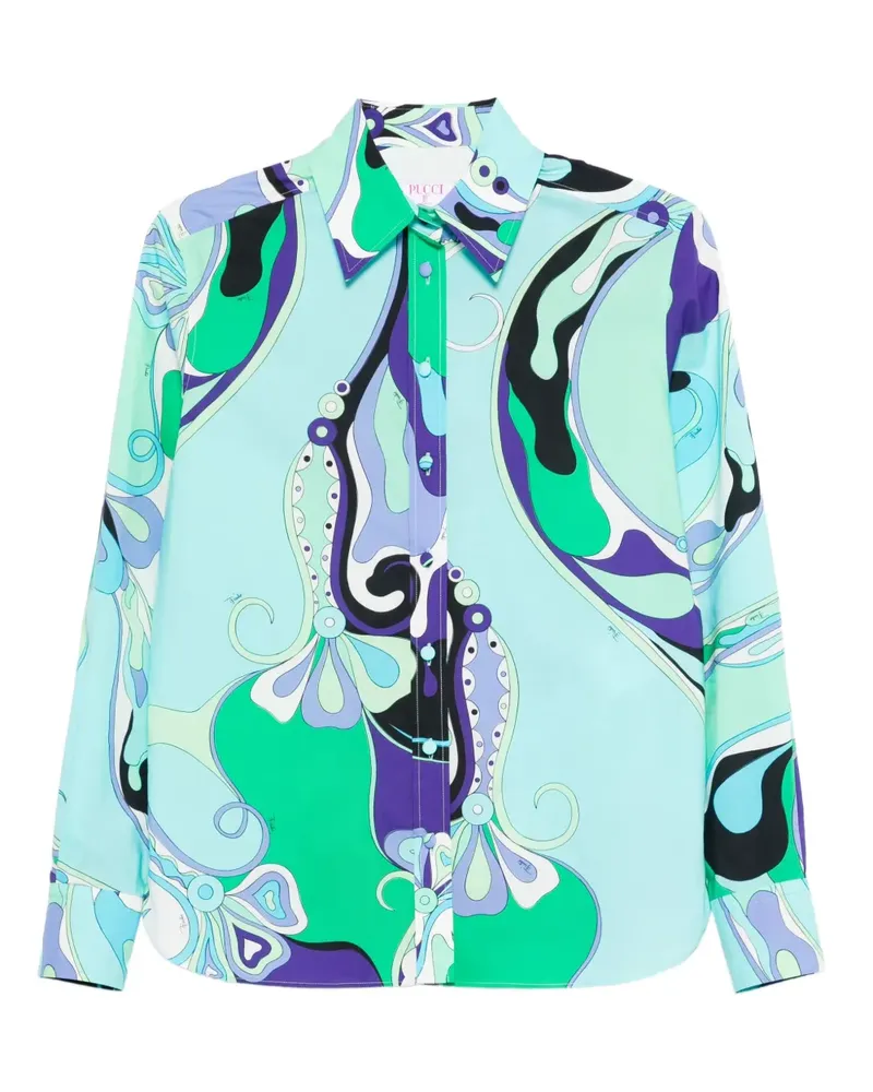 Emilio Pucci Hemd mit abstraktem Print - Blau Blau