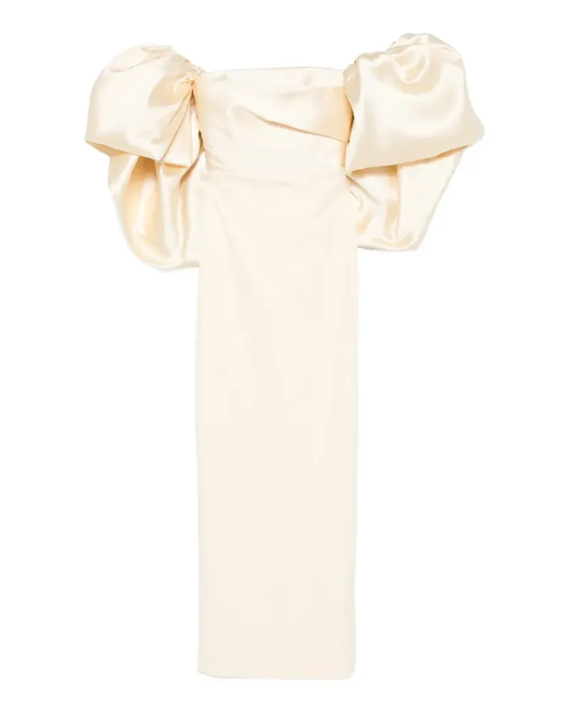 Solace London off-shoulder puff-sleeve maxi dress - Nude Nude