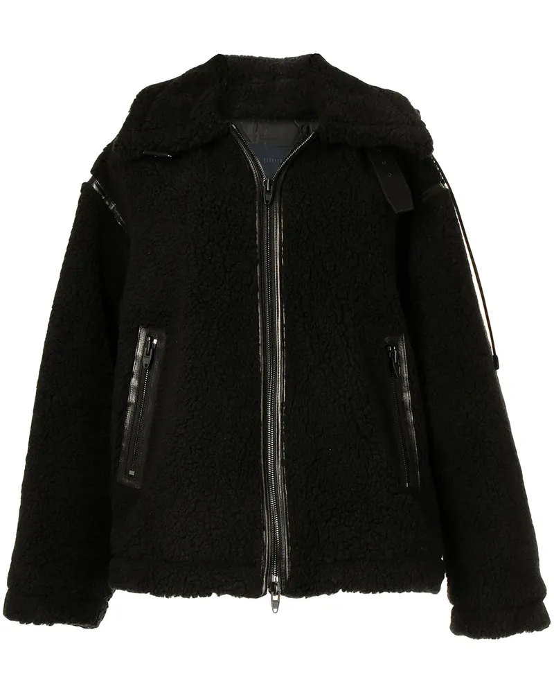 JUUN.J Oversized-Mantel aus Faux Shearling - Schwarz Schwarz