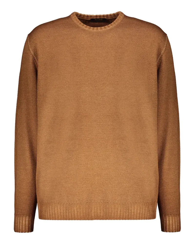 MOORER Pullover mit Rundhalsausschnitt - Braun Braun