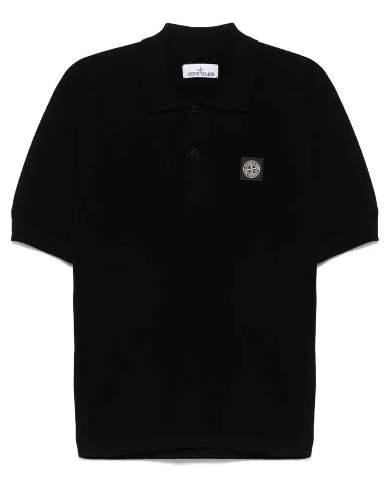 Stone Island Poloshirt mit Kompass-Patch - Schwarz Schwarz