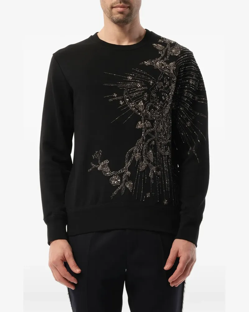 Alexander McQueen embroidered logo-detail sweatshirt - Schwarz Schwarz