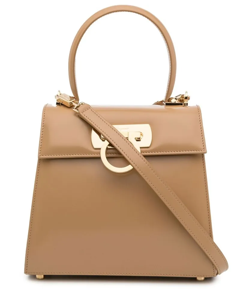 Ferragamo Kleine Iconic Handtasche Braun