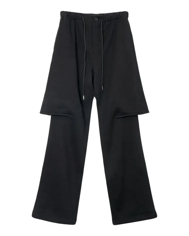 Sacai layered-design drawstring track pants - Schwarz Schwarz