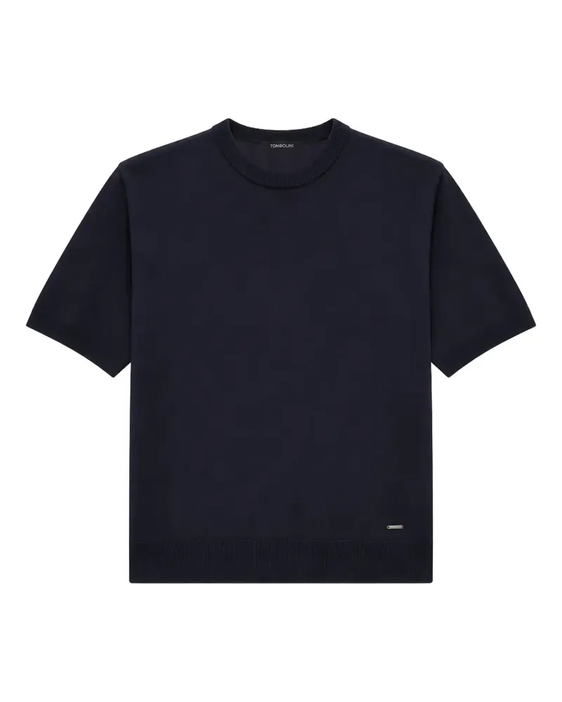 Tombolini T-Shirt mit geripptem Besatz - Blau Blau