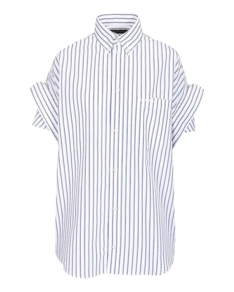 Balenciaga Tucked-sleeve striped shirt - Weiß Weiß