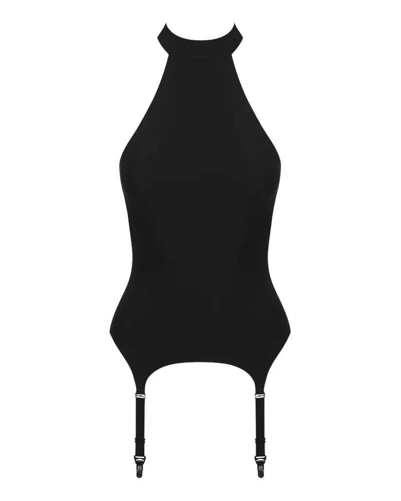 Maison Close Nuit Infinie Oberteil mit Strumpfhaltern - Schwarz Schwarz