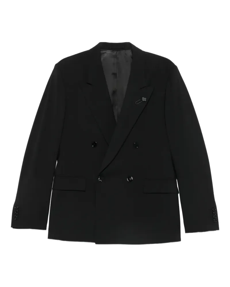 LARDINI double-breasted peak-lapel blazer - Schwarz Schwarz