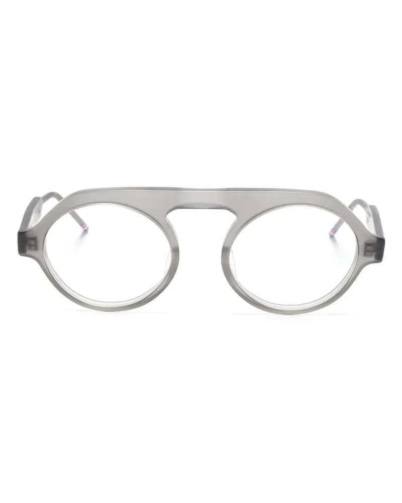 Thom Browne Brille mit 4-Streifen-Logo - Grau Grau