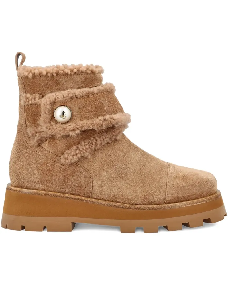 Jimmy Choo Stiefel mit Shearlingbesatz - Braun Braun