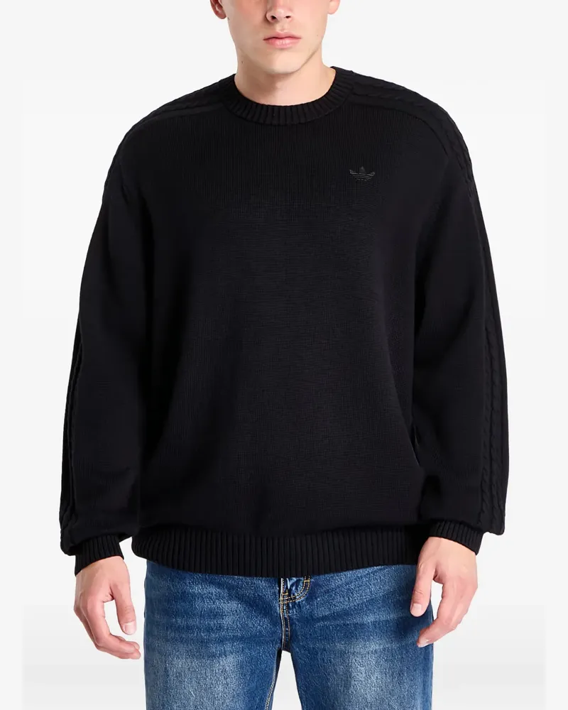 adidas Pullover mit Zopfmuster - Schwarz Schwarz