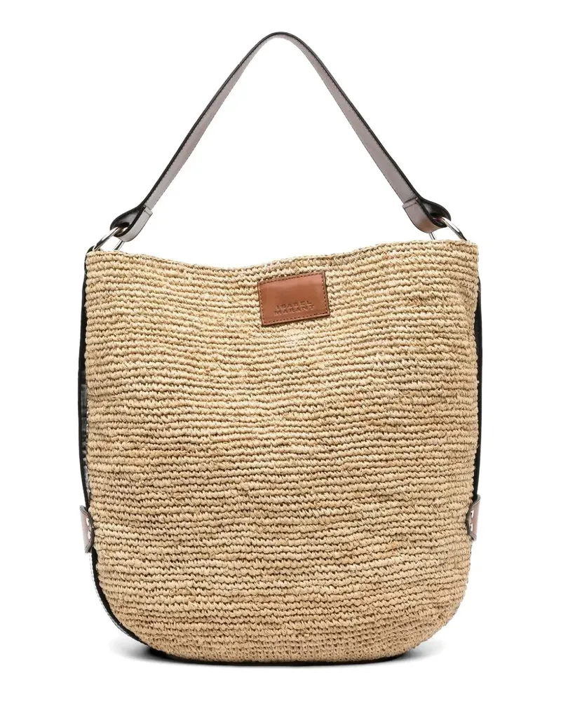 Isabel Marant Bayia raffia tote bag - Nude Nude