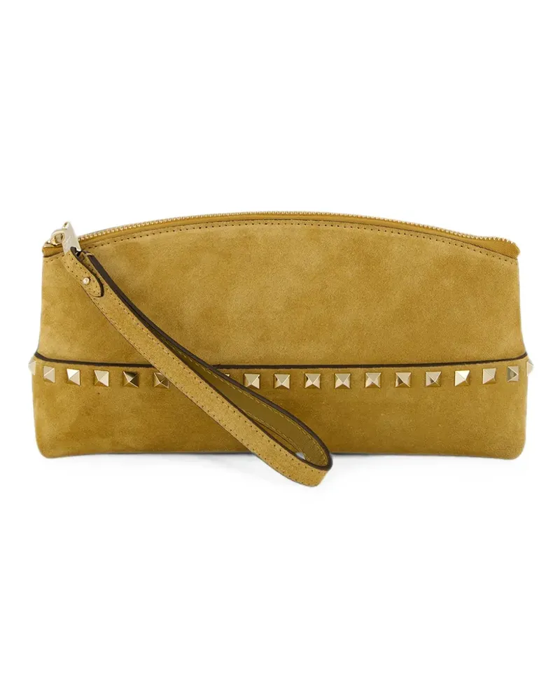Valentino Garavani Rockstud Clutch aus Wildleder - Nude Nude