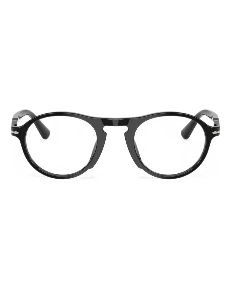 Persol Alba Brille mit rundem Gestell - Schwarz Schwarz
