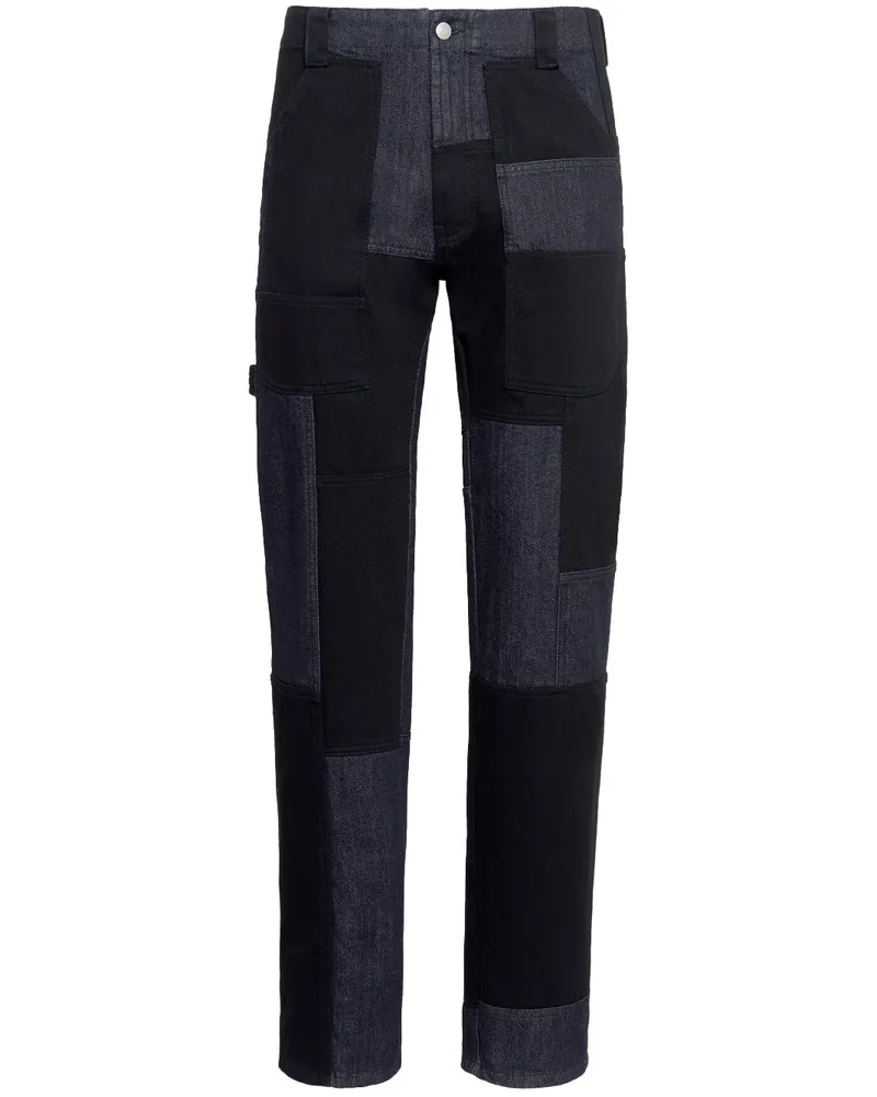 Alexander McQueen Gerade Jeans im Patchwork-Look - Blau Blau