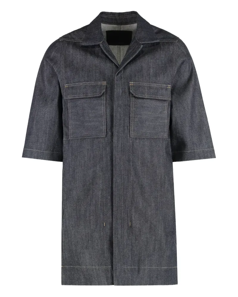 DRKSHDW by Rick Owens Kurzärmeliges Jeanshemd mit Tasche - Grau Grau
