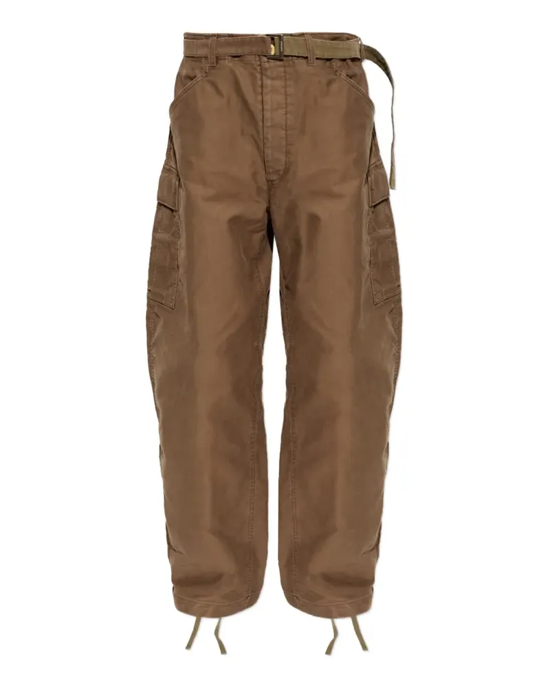 Sacai Weite Hose mit Gürtel - Braun Braun